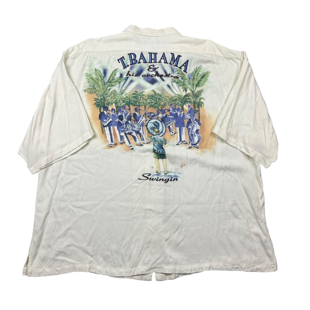 Tommy Bahama Shirt Men XL Orchestra Swingin Vtg 90s Hawaiian Camp Loop Collar